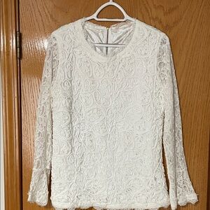 Soft Surroundings Ivory Lace Top
